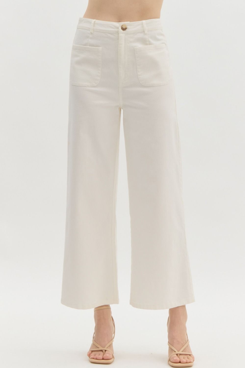 Wide leg patch pocket pant