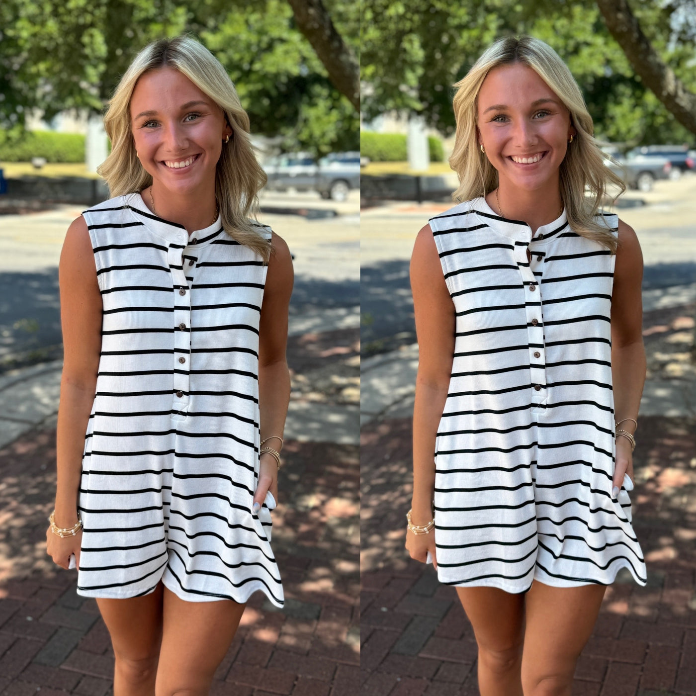 Striped Knit Romper