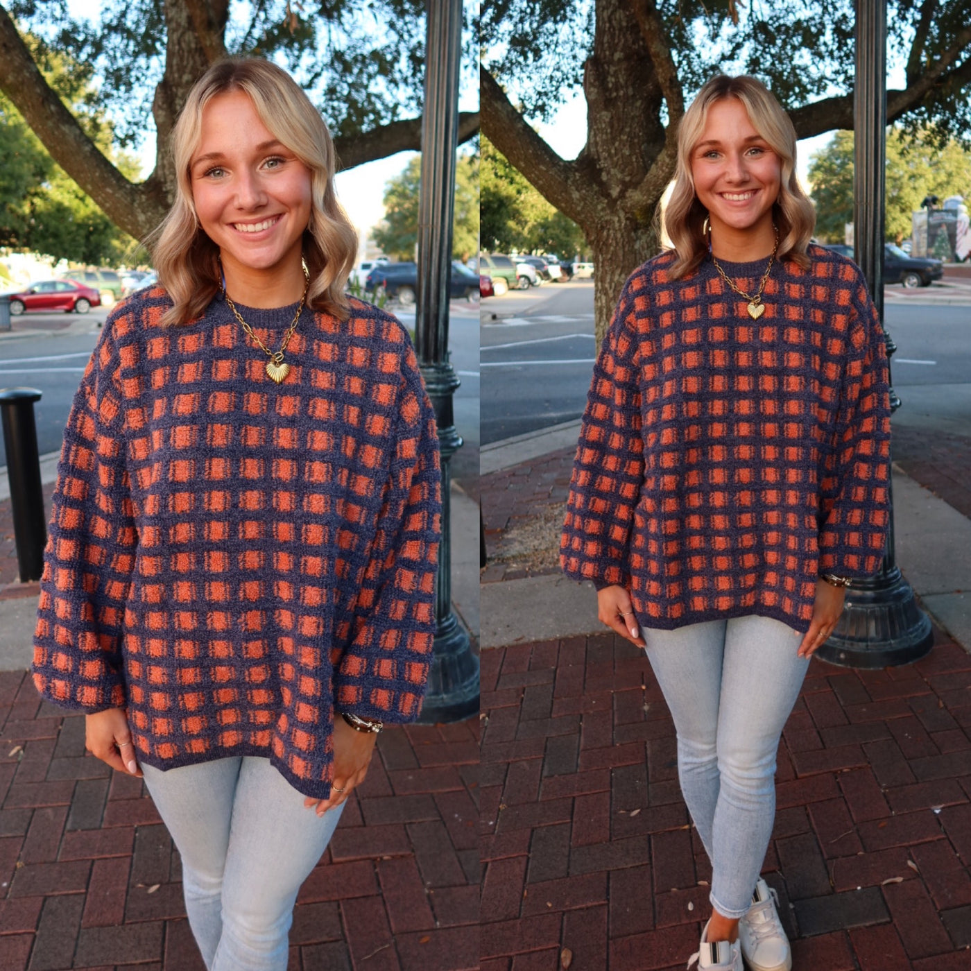 Auburn Check Sweater