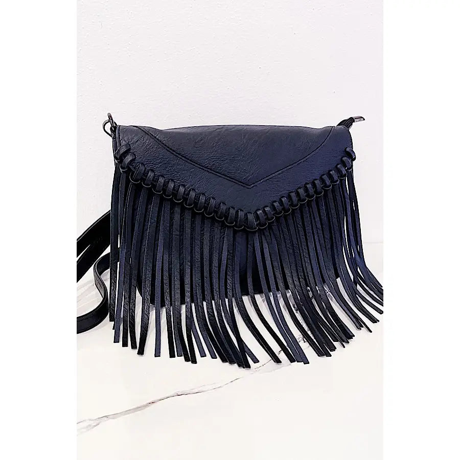 Black Fringe Crossbody