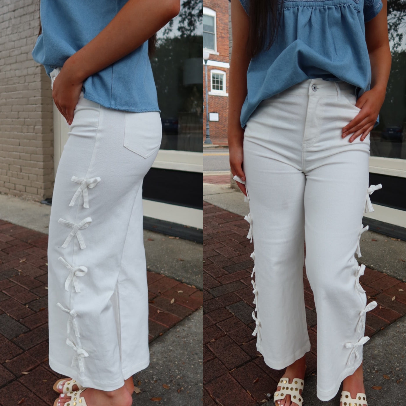 Denim & Bows Wide Leg Pant