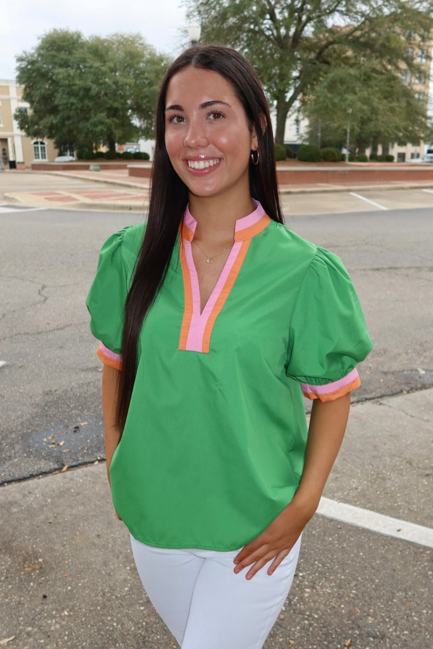 Girly Green Blouse