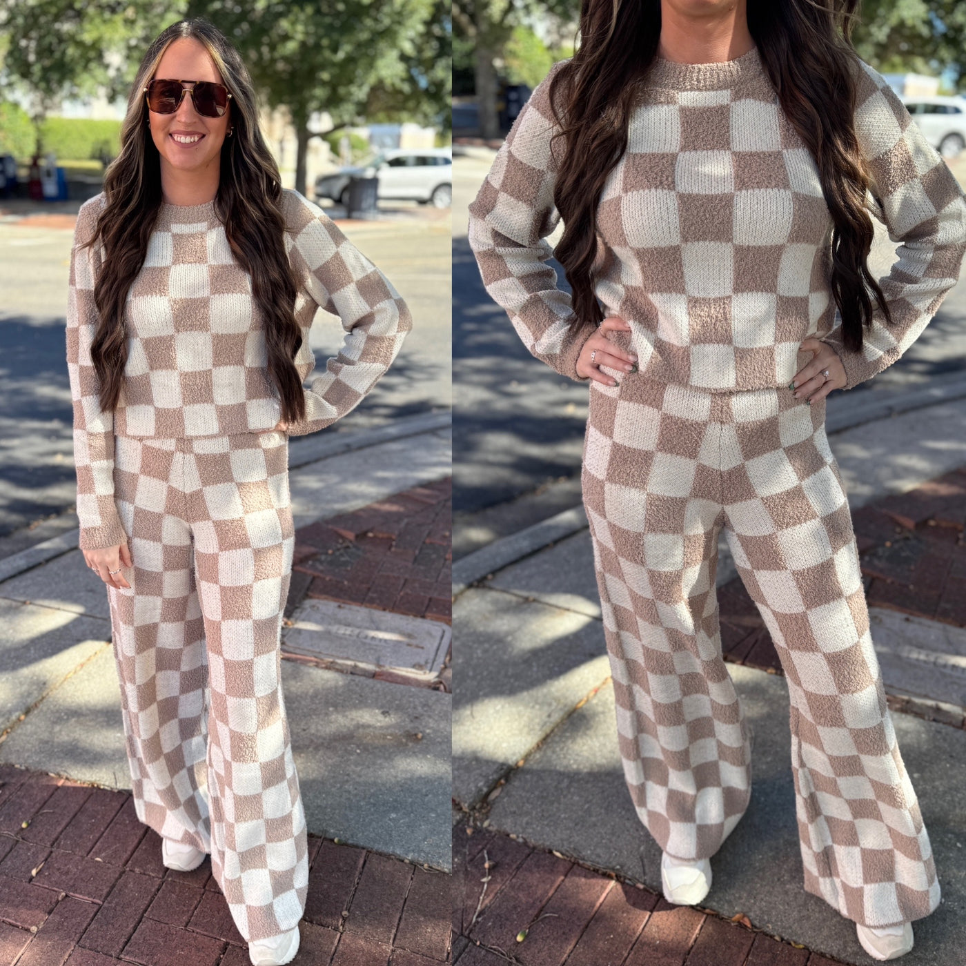 Checkered Sweater Set