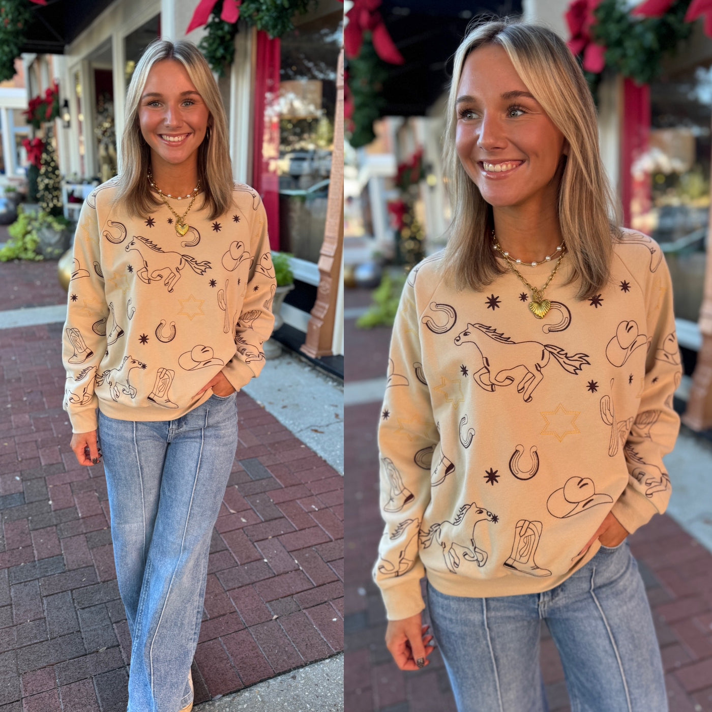 Western Embroidered Sweatshirt