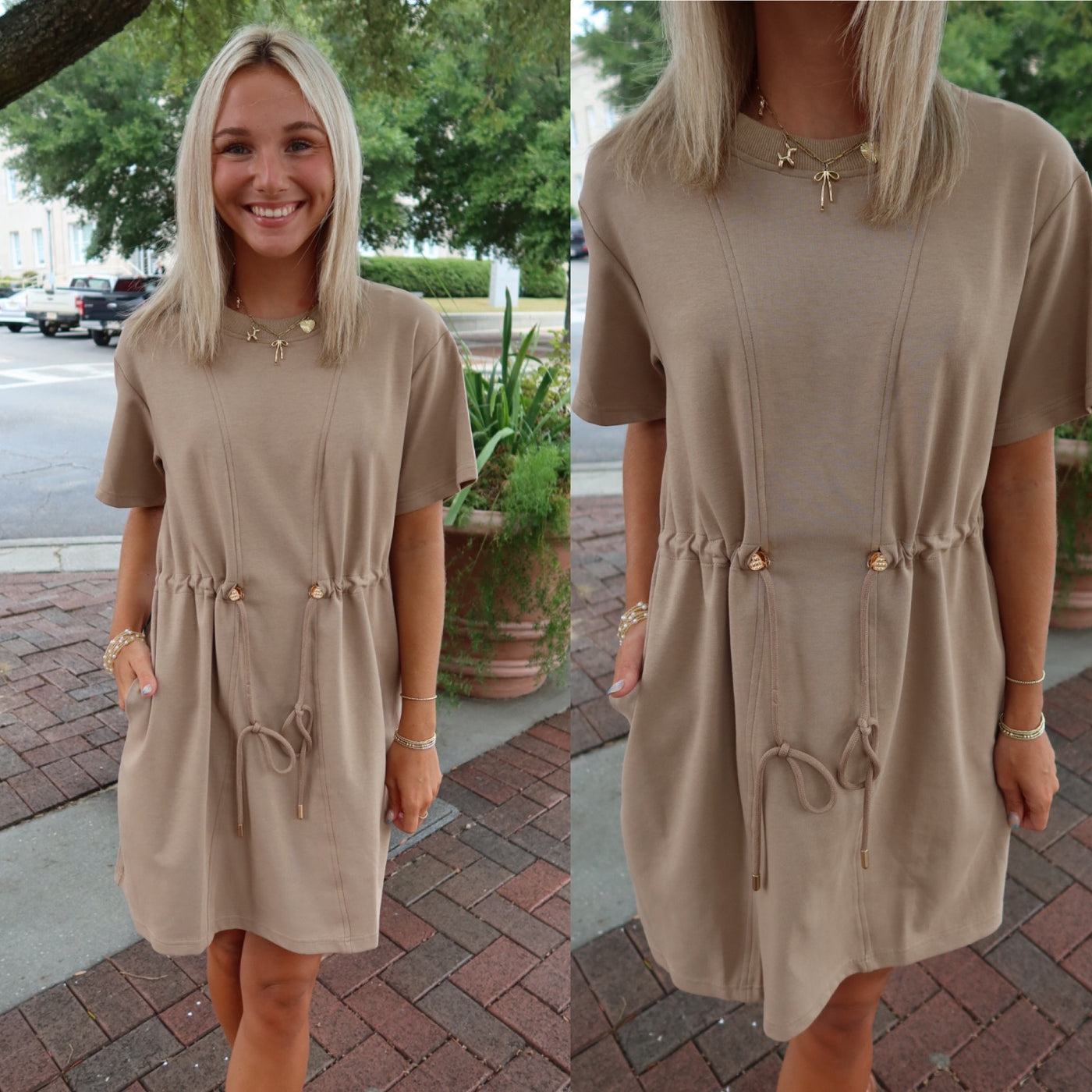 Drawstring Waist Dress