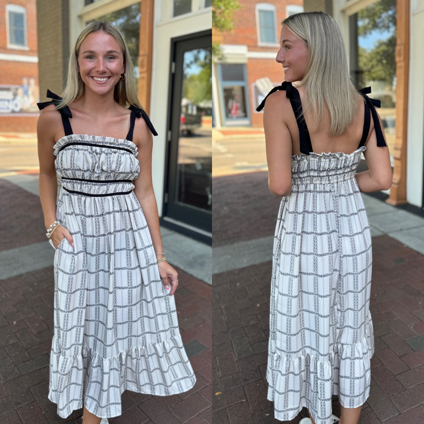 Tie Shoulder Midi