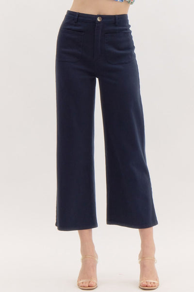 Wide leg patch pocket pant