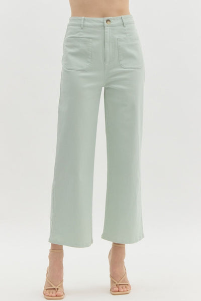 Wide leg patch pocket pant