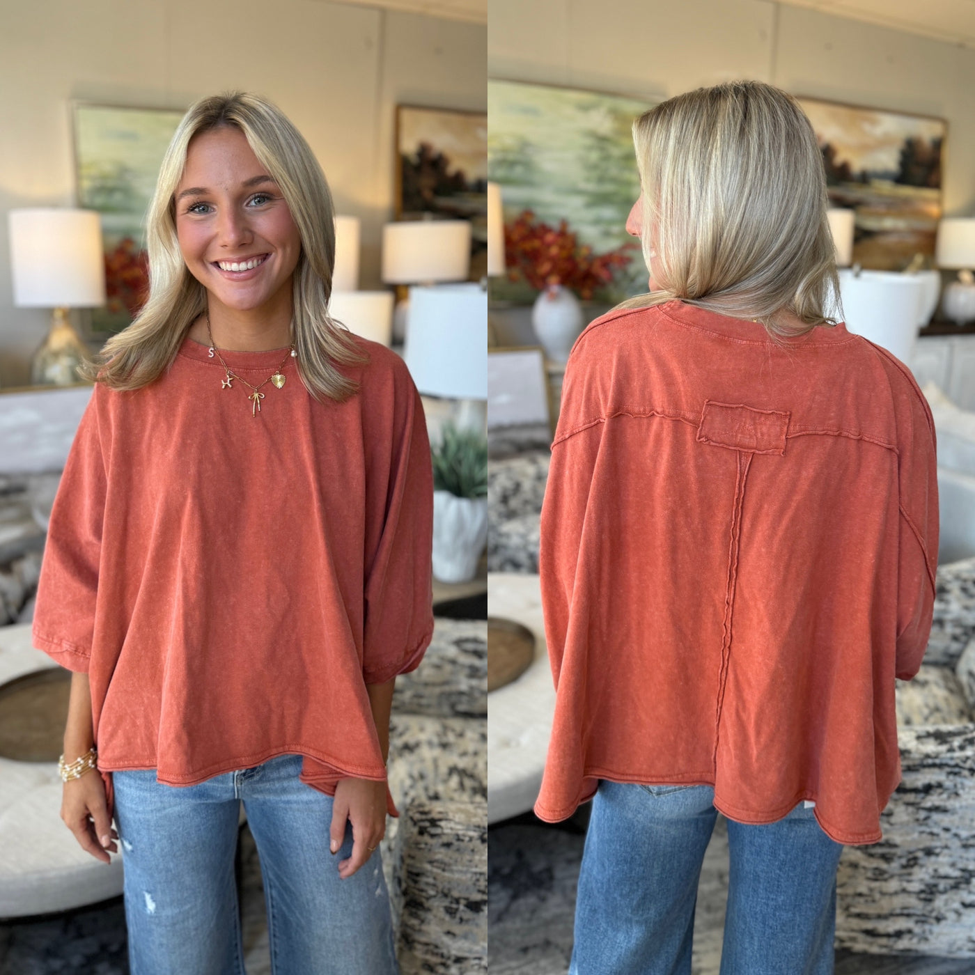 Oversized Rust Top