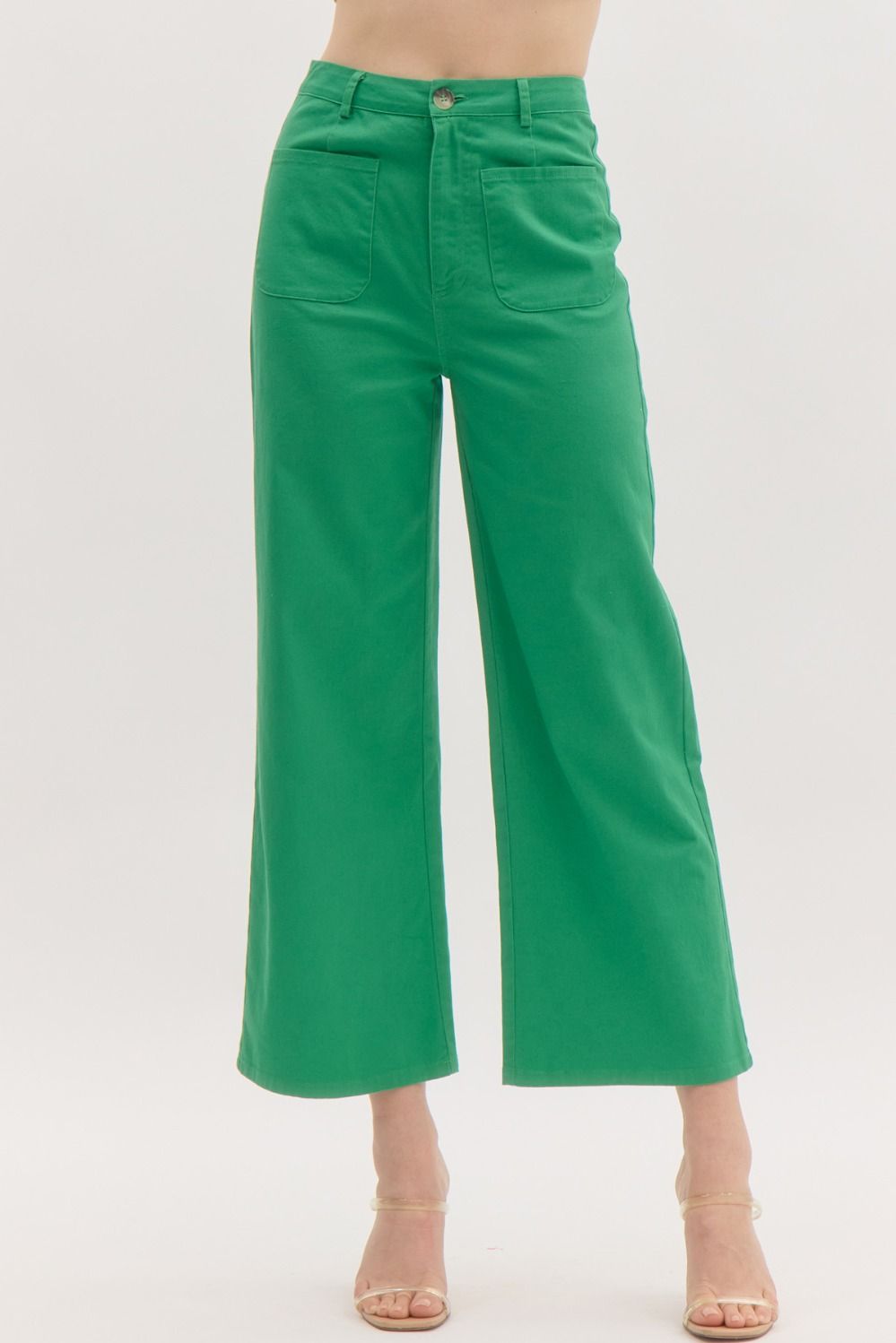 Wide leg patch pocket pant