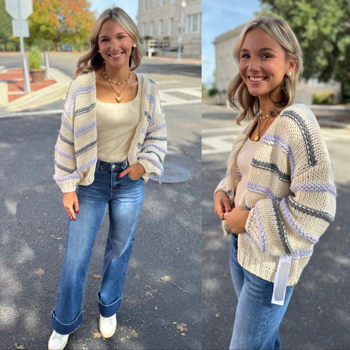 Lavender Stripe Cardi