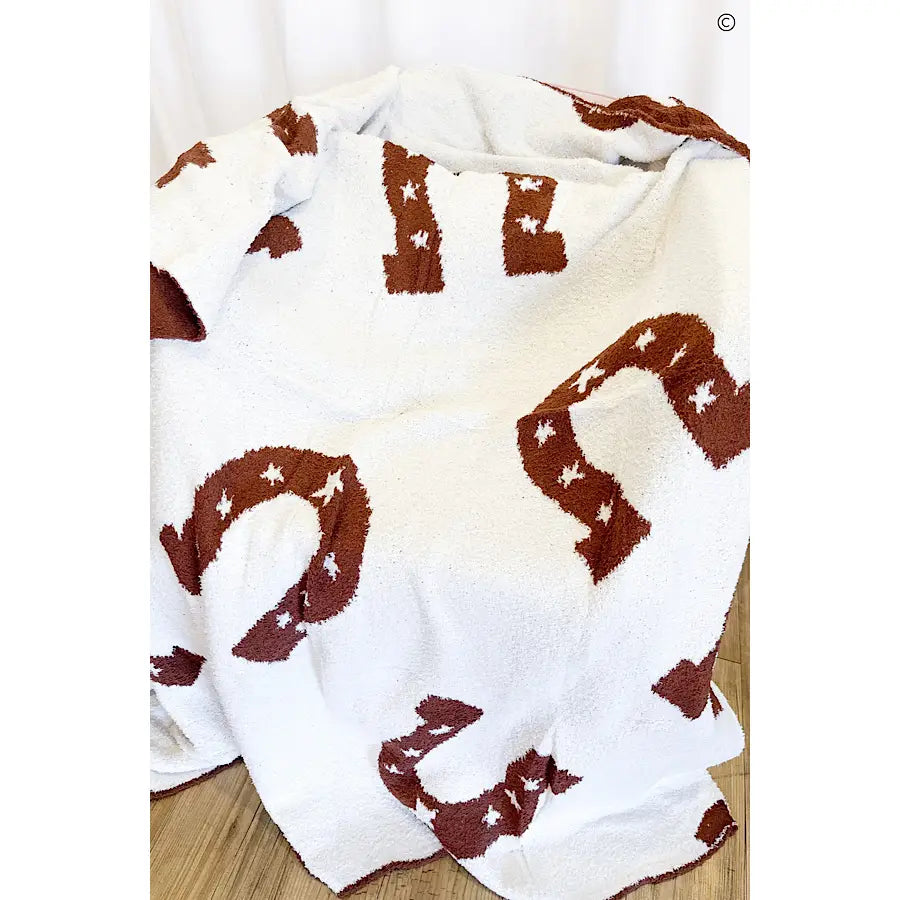 Brown Horseshoe Blanket