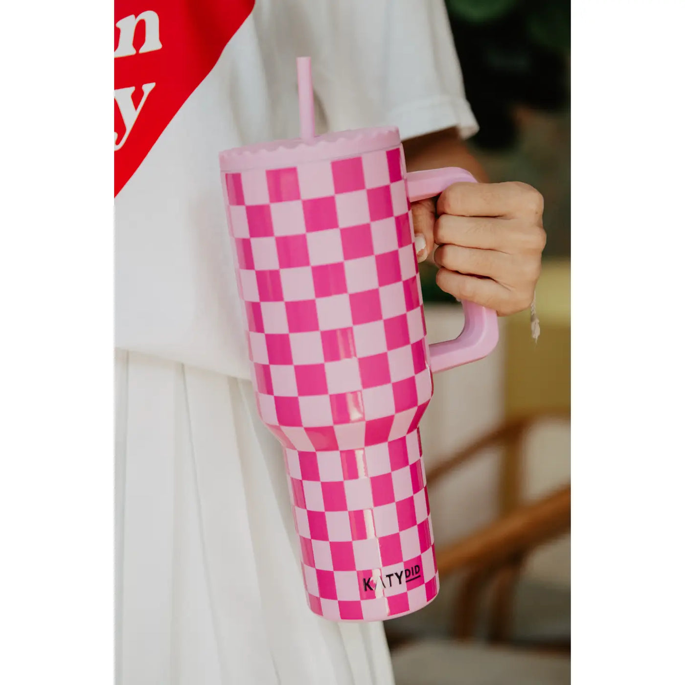 Pink Check Tumbler