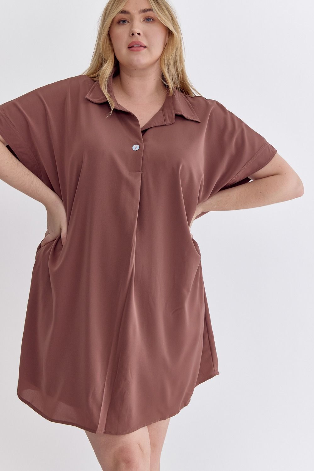 Brown Button Dress